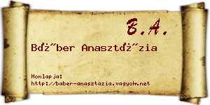 Báber Anasztázia névjegykártya